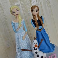 Cake Frozen, Elsa and Anna