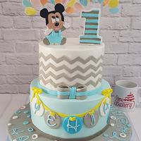 Mickey mouse 1st birthday boy cake
