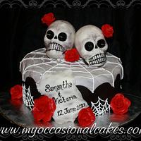 Skulls & Roses Wedding Cake