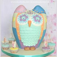 Patchwork owl vanille cake.