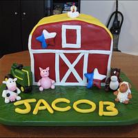 Farm Animals Barn Cake