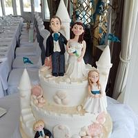 Castle Beach Themed Wedding Cake