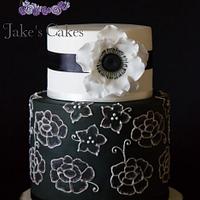 Black and white fantasy cake