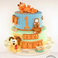 Garfield and Odie Birthday Cake