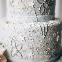 Celestial Sequin Wedding Cake I Sugar Flower Wedding Cake 