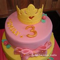 Princess Cake with crown and a lot flowers