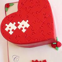 Heart Puzzle cake