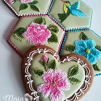 Embroidered with icing