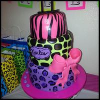 Neon Safari Cake