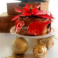 Poinsettia Christmas Cake