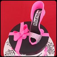 Box cake and edible shoe