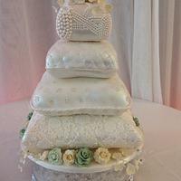 Four Tier Pillow Wedding Cake