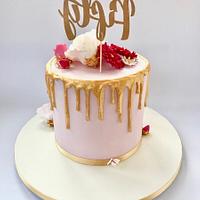 Gold & Pink Drip cake