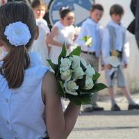 First Communion with grapes and flowers