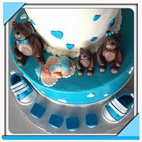 Blue baby shower cake