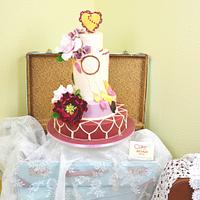 Vintage bohemian wedding cake for Cake International