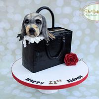 Dog in a Handbag cake