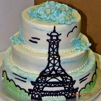 Eiffel tower cake in Buttercream