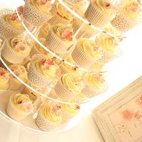 Blushing Pink wedding cupcake tower