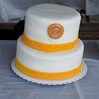 A Purity Wedding ceremony cake