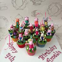 Peppa pig birthday cupcakes