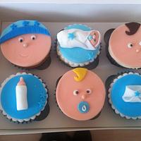 Baby boy cupcakes