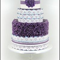 Purple and Blue wedding cake
