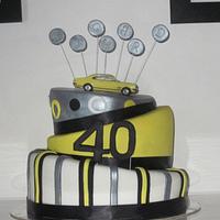 40th Topsy Turvy Cake 