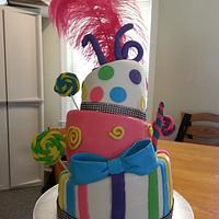 Sweet 16 Whimsical cake