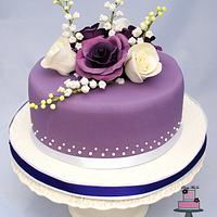 Small violet wedding cake