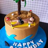 Beach bum cake