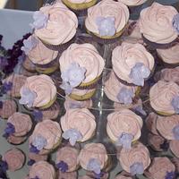 Ombre Lavendar Wedding Cupcake Tower