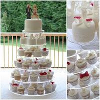 Bride & Groom Cupcake Tower