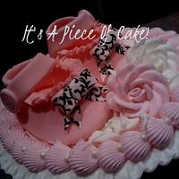 Damask Baby Shower Cake