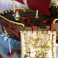 Pirate ship Galleon Cake