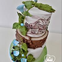 Woodland wedding cake 