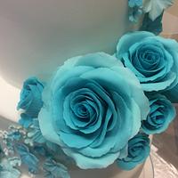Turquoise wedding cake