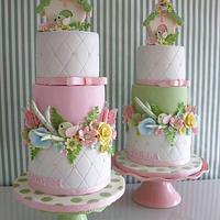 Twin christening cakes