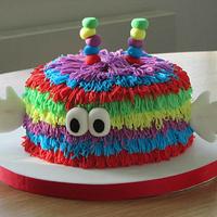 Colourful hairy cake