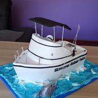 Boat fishing cake