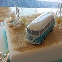 Beach theme wedding cake