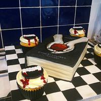Twilight Cake with vampire cupcakes