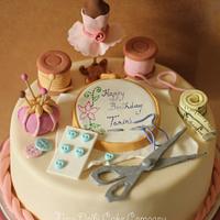 Sewing theme cake