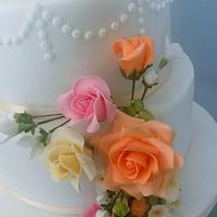 Wedding cake with roses