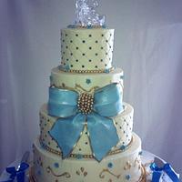 blue and gold wedding