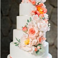 Wedding Cake Peach & Ruffles