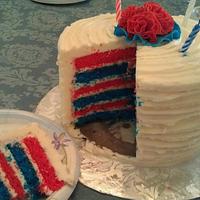 4th of July ridged cake