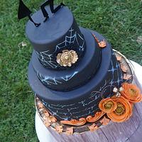 Hallowen Wedding  cake 