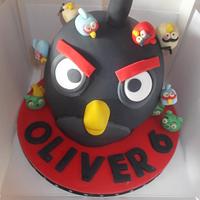 3D Black angry bird cake 