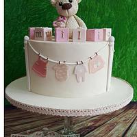 Emilia - Teddy Bear Christening Cake